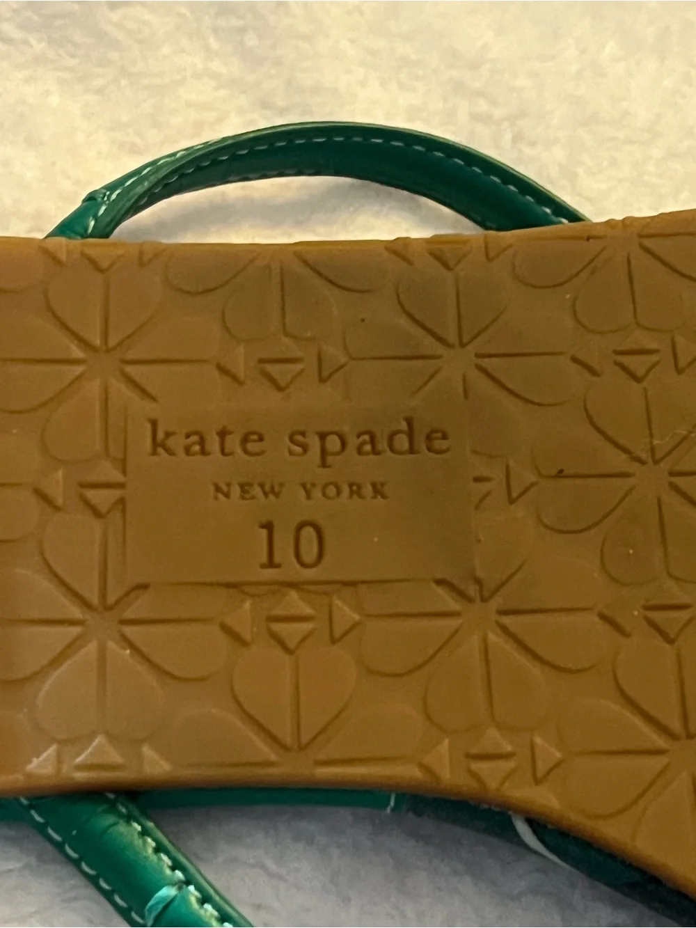 Kate Spade Green Floral Print Flip Flop Sandals